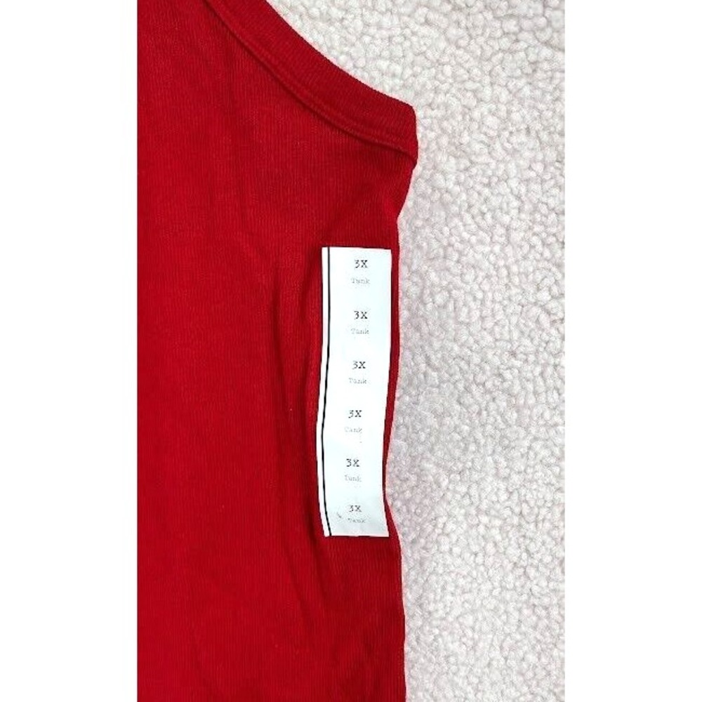 A New Day Women's Red Ribbed Racerback Tank Top Size 3X - Picture 4 of 14